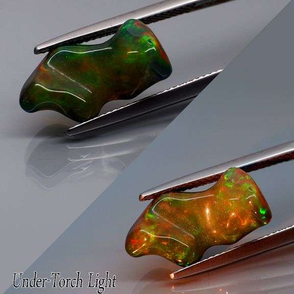 High fire collectors 4.41ct free form black Opal vein