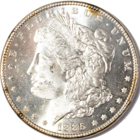 1885 Frosty White BU Morgan Dollar