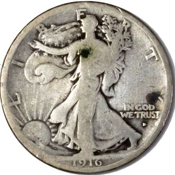 1916 D Obverse Walking Liberty Half