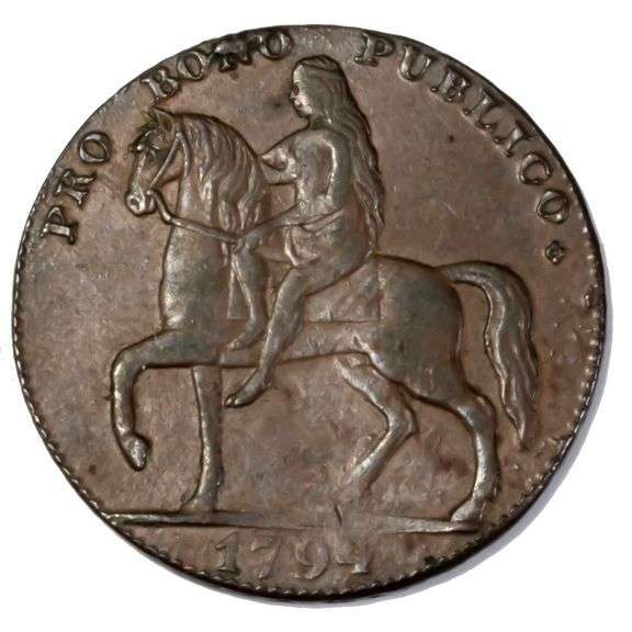 1793 Lady Godiva 1/2 Penny Condor Token
