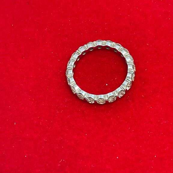 CERTIFIED 14K WHITE GOLD AND DIAMOND ETERNITY RING