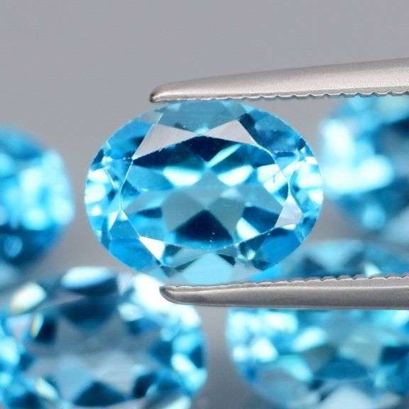 Matched! 5 piece 10.50ct full fire Swiss blue Topaz set