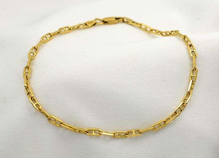 Durable 14K YG Anchor Link Bracelet