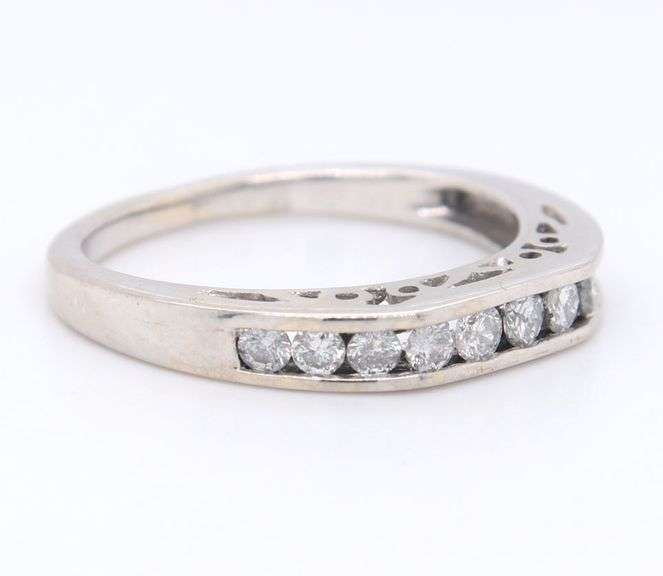 Sparkling White Gold 0.35ctw Channel Set Diamond Band