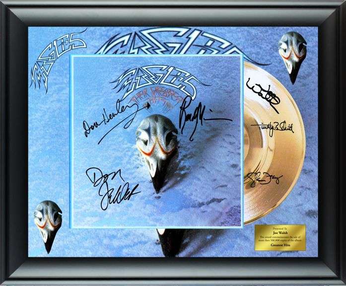 The Eagles Autographed Facsimile Signed Gold Record Award Display