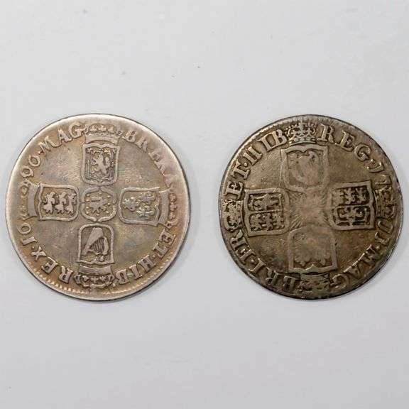 1690 William IV &1711 Queen Anne Shillings