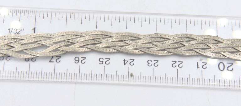 Italian Vintage 925 Sterling Silver Braided Necklace