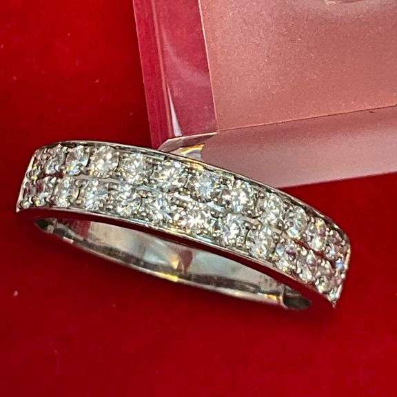 CERTIFIED 14K WHITE GOLD AND DIAMOND BAND