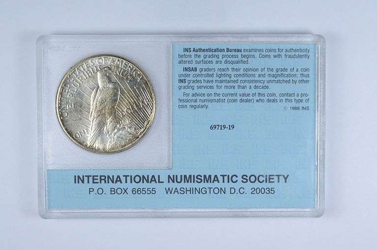 MS65 1923-S Peace Silver Dollar - Graded INS