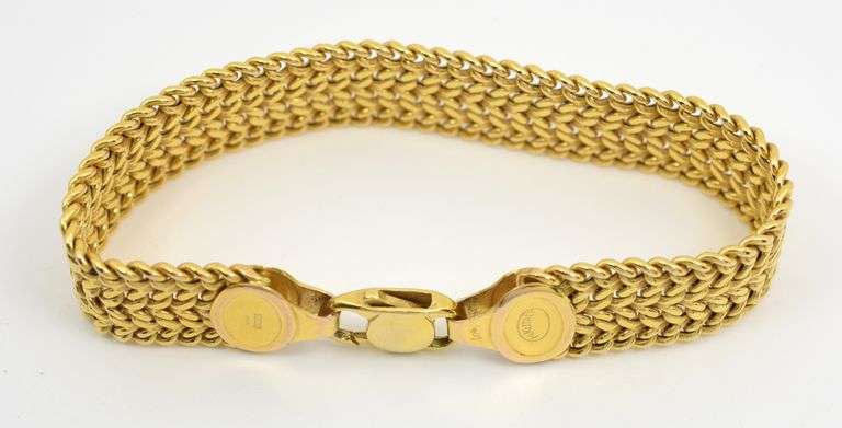Wide 14K YG Arrow Link Bracelet