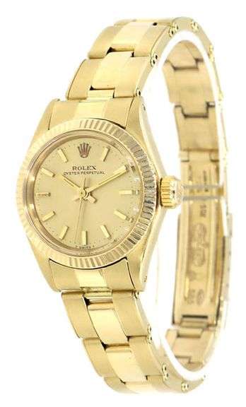 Rolex Oyster Perpetual 6719, 24mm, Champagne Dial, 14K Yellow Gold
