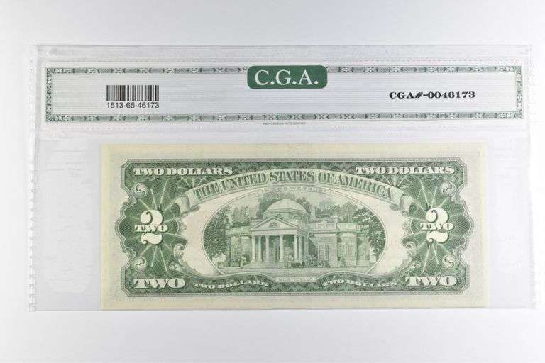CGAI Gem Unc 65 $2 1963 United States Note Red Seal FR-1513