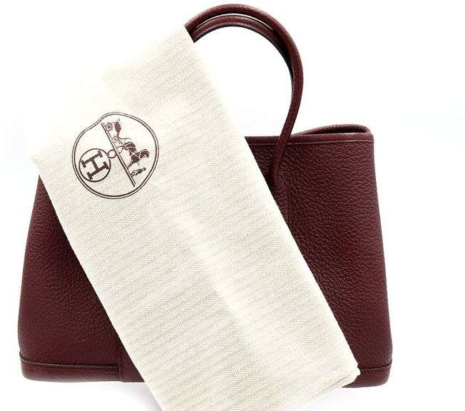 Hermes, Rouge H, Garden Party 30 MM, Top Handle Vanity Bag W/ Care Booklet & Dust Bag
