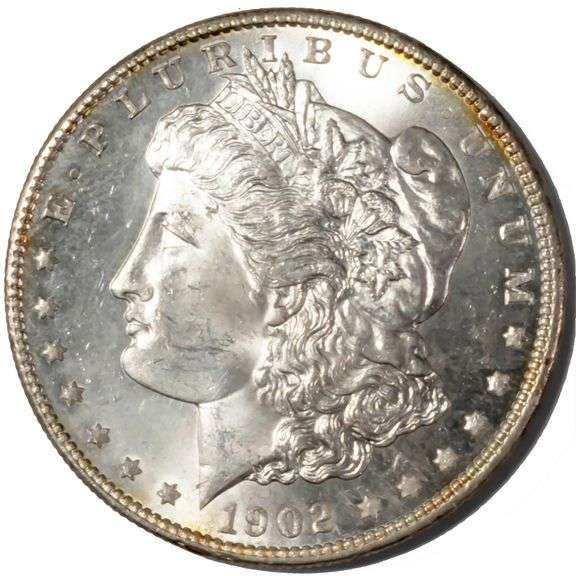 1902 O Frosty White Unc Morgan Dollar