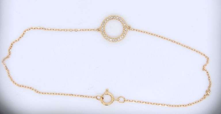 14kt Yellow gold diamond circle bracelet