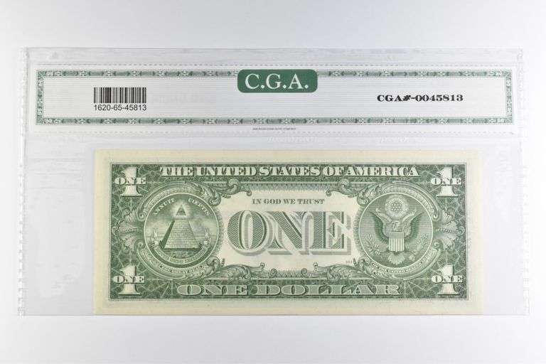 CGAI Gem Unc 65 $1 1957-A US Silver Certificate Blue Seal FR-1620*