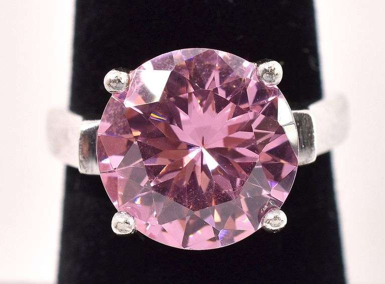 Sterling Silver Pink CZ Ring