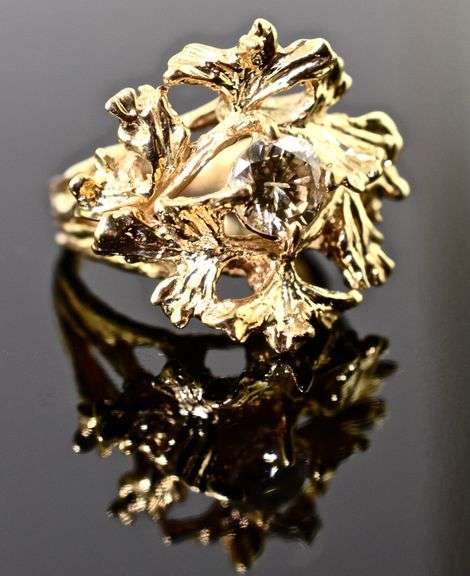 Unusual 1 Carat Champagne Diamond 14K Ring