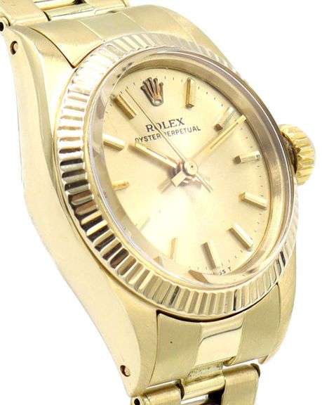 Rolex Oyster Perpetual 6719, 24mm, Champagne Dial, 14K Yellow Gold