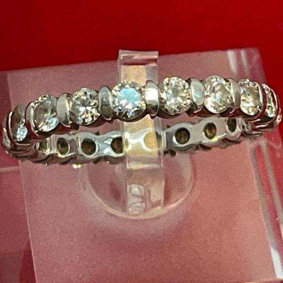 CERTIFIED 14K WHITE GOLD AND DIAMOND ETERNITY RING