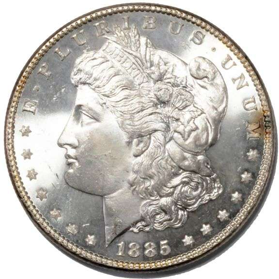 1885 Frosty White Proof like BU Morgan Dollar