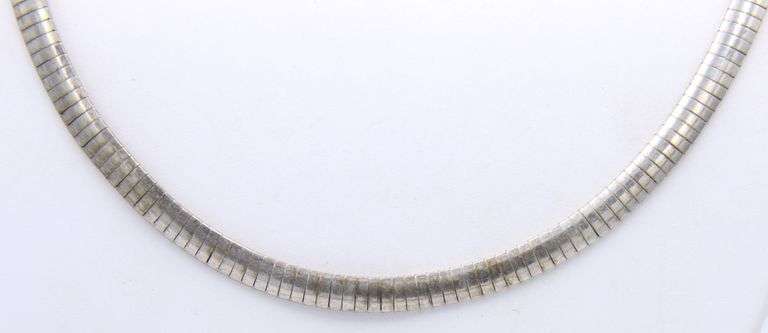 Italian 925 sterling silver omega chain necklace