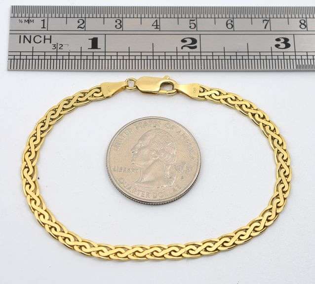 Useful 14K YG Wheat Link Bracelet
