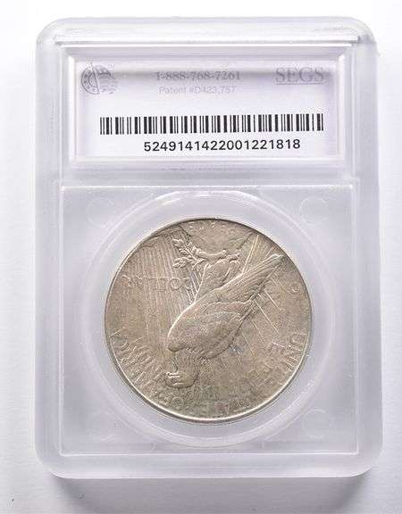 AU55 Details 1926 Peace Silver Dollar VAM 2 Doubled Leaves/Stems SEGS