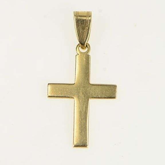 14K Yellow Gold Cross Christian Faith Symbol Religious Charm/Pendant
