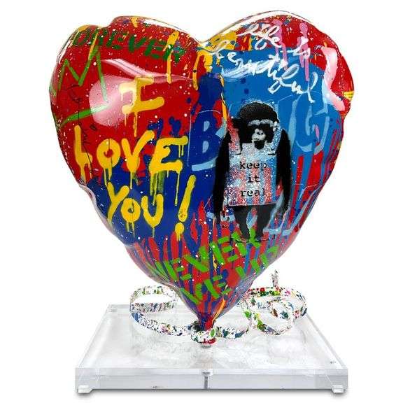 Flying Balloon Heart by Mr Brainwash
