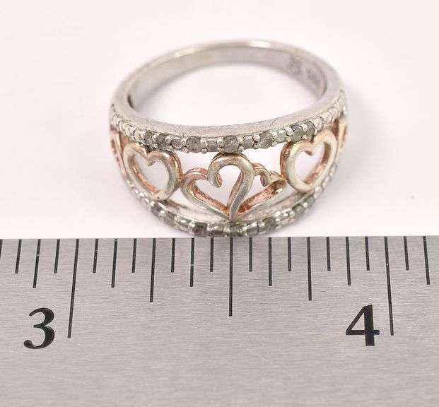 Sterling Silver Diamond Heart Ring