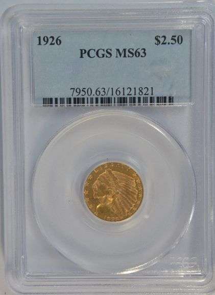 Exceptionally Choice BU 1926 US $2.50 Liberty Gold Piece. PCGS MS63