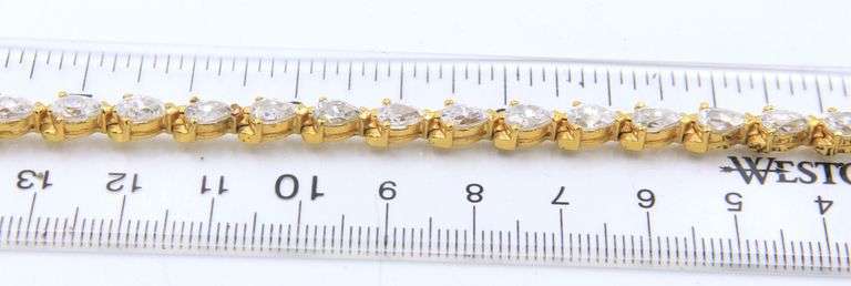 Group lot of 2 cubic zirconia bracelets in 925 sterling silver