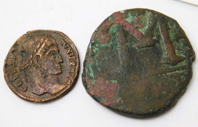 2 Ancient Roman Crusader Coins