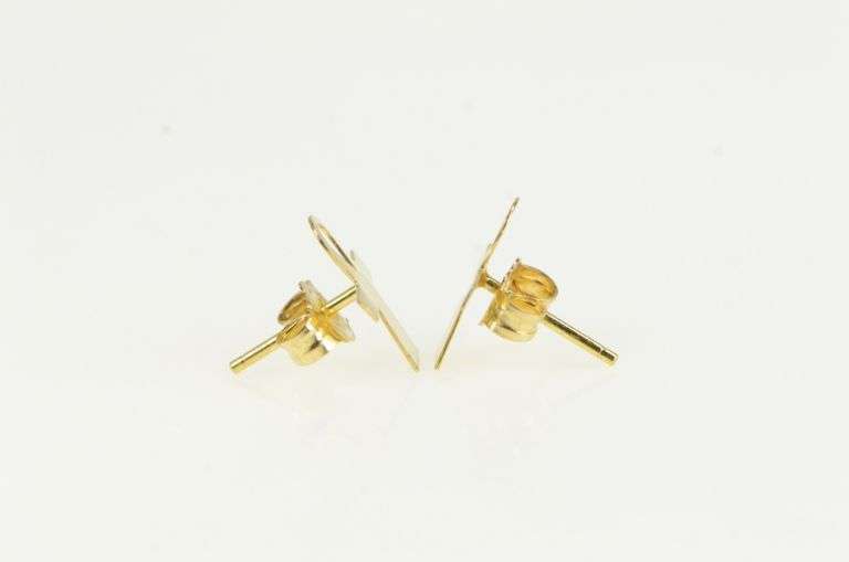 14K Yellow Gold Ankh Egyptian Symbol of Life Stud Earrings