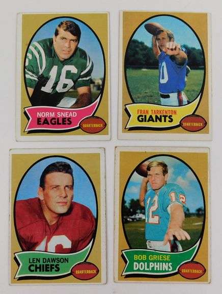 4 1970 Topps Quarterback Greats Football Cards