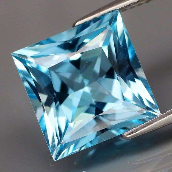 Vivid! 8.26ct radiant cut sky blue Topaz
