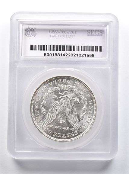 MS63 1921-D Morgan Silver Dollar SEGS