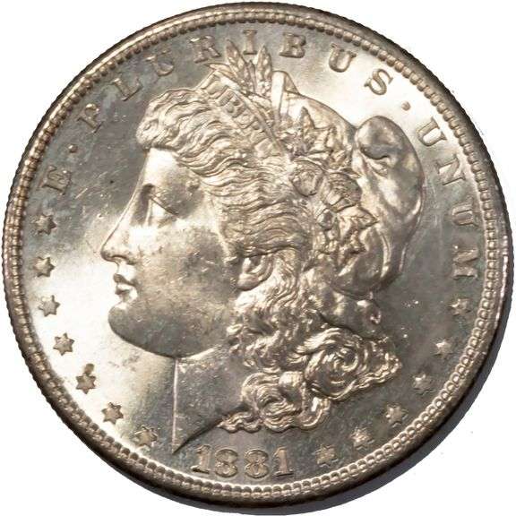 1881 S Frosty White BU Morgan Dollar