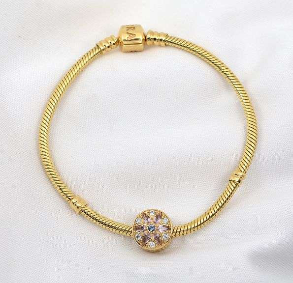 Popular 14k Pandora Bracelet with 1 Bead