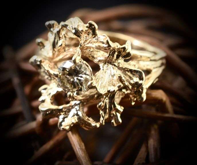 Unusual 1 Carat Champagne Diamond 14K Ring