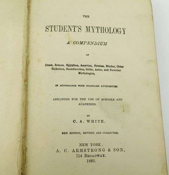 1882 The Student's Mythology Antique Book