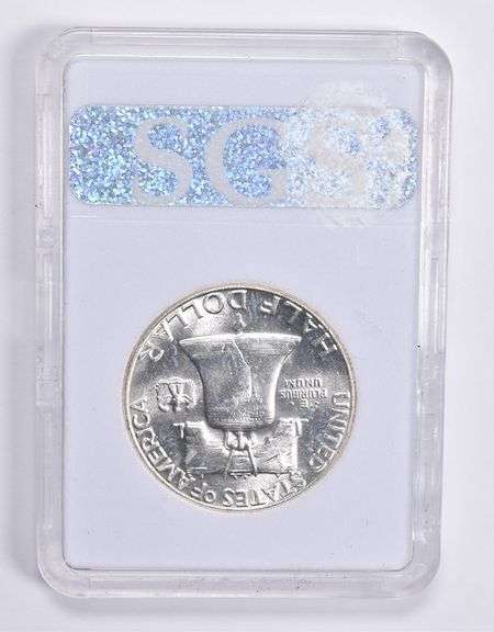 MS69 FBL 1950-P Franklin Silver Half Dollar Full Bell Lines SGS