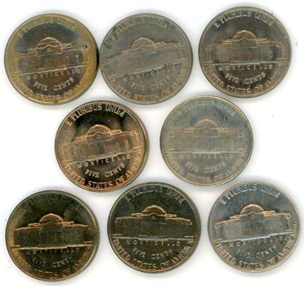 8 Different Uncirculated Jefferson Nickels