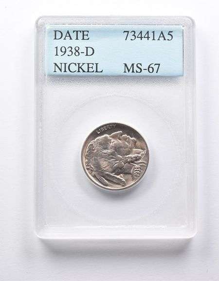 MS67 1938-D Indian Head Buffalo Nickel Accugrade