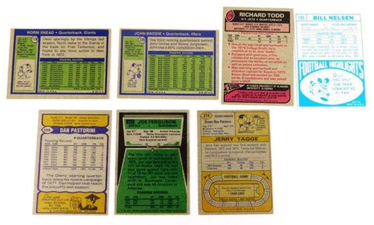 7 NFL Quarterback Greats Football Cards