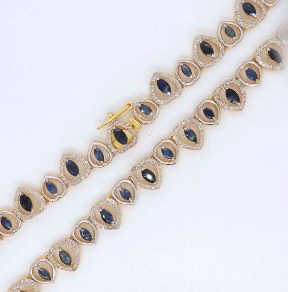 Natural Sapphire & Diamond Necklace.