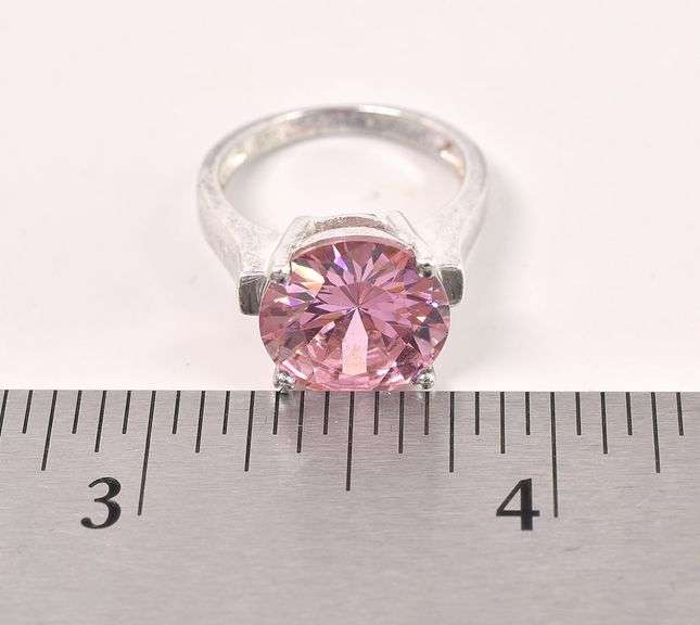 Sterling Silver Pink CZ Ring
