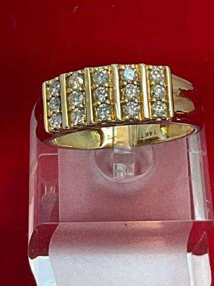 CERTIFIED 14K YELLOW GOLD AND DIAMOND BAND