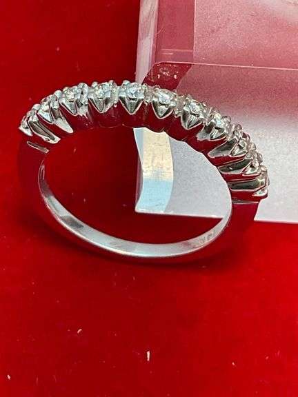 14K WHITE GOLD AND DIAMOND BAND